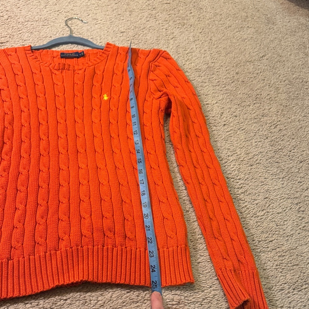 Polo by Ralph Lauren Women’s Vibrant Orange Crewneck Sweater Size Large. - Picture 5 of 7